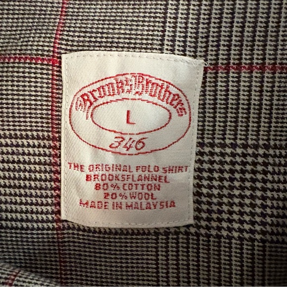 Brooks Brothers original polo flannel gray and Red Checkered Shirt Sz L - Picture 12 of 12